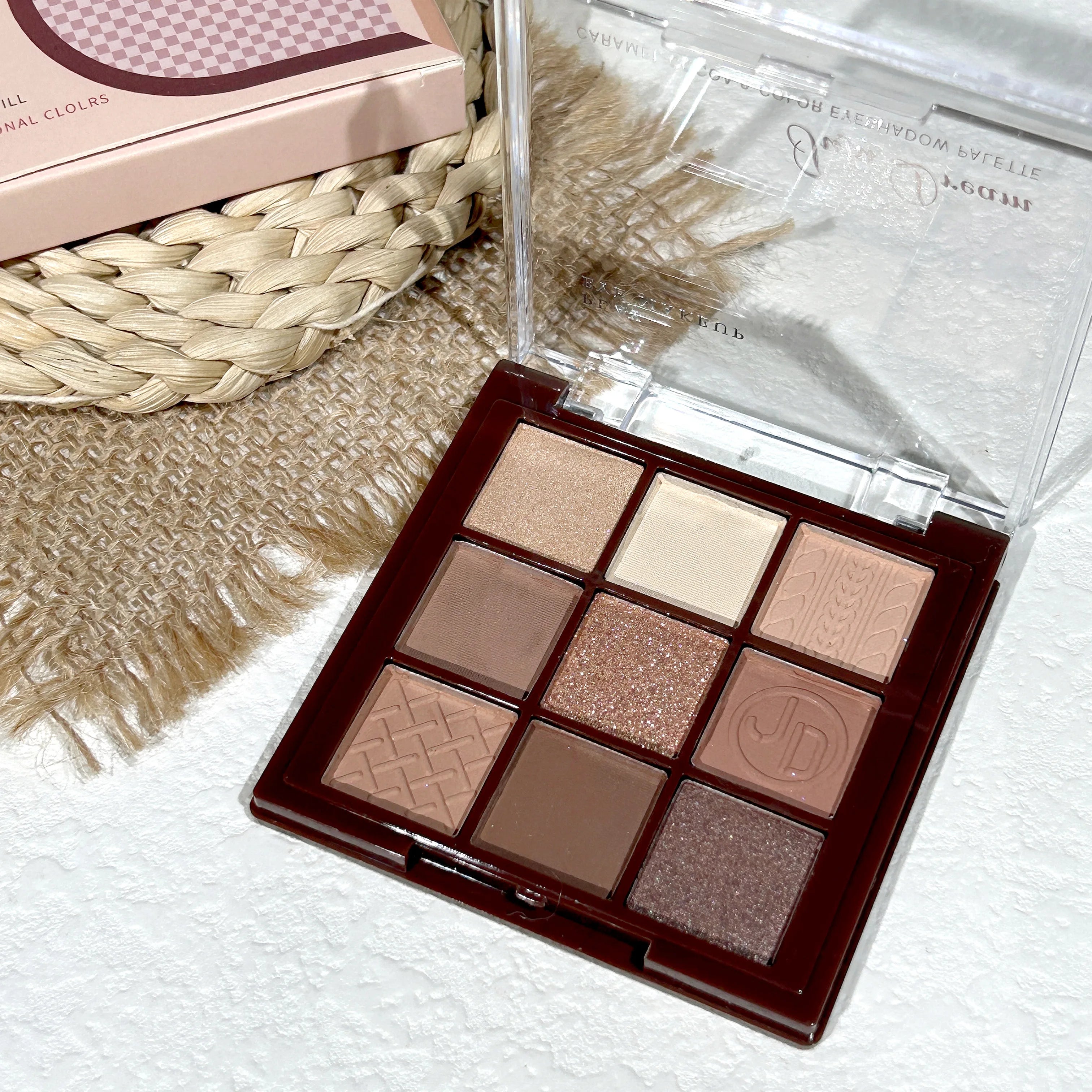 Paleta de sombra -  com acabamento mate, laranja, castanho, perolado, brilhante e iluminador