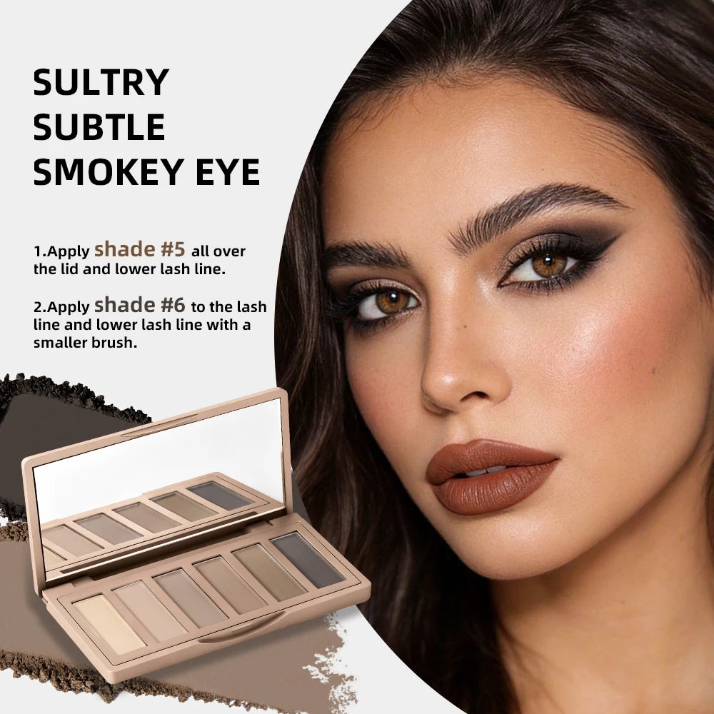 Paleta de sombras: maquilhagem de olhos de longa duração, pigmentação intensa, tons neutros, cores fáceis de esbater, paleta de sombras nude mate