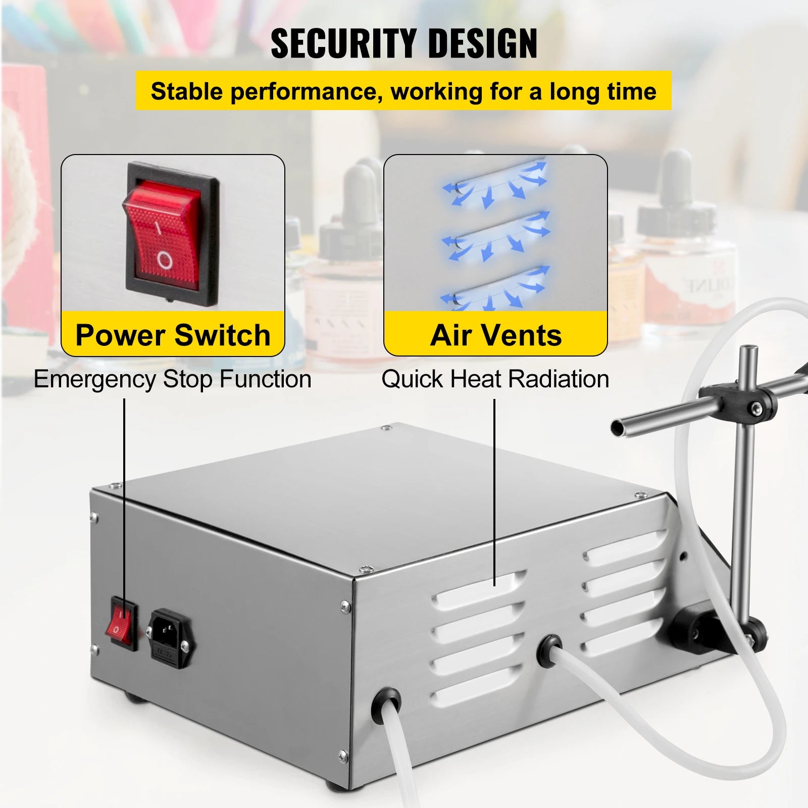 Máquina de enchimento de líquidos SucceBuy 5-3500 ml GFK160 com controlo digital para água, bebidas, perfumes, cosméticos, sumos e leite – Enchedora de garrafas pequenas