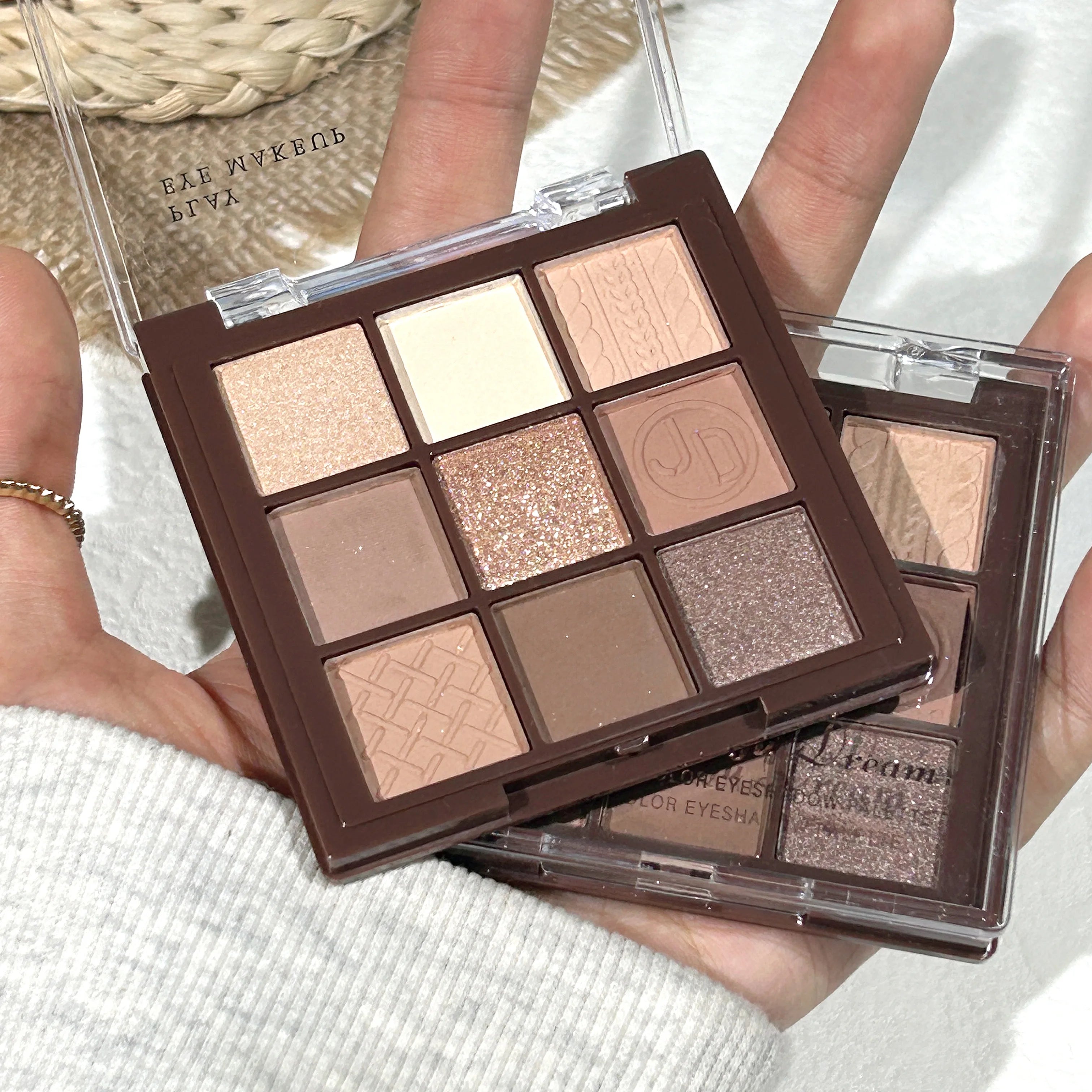 Paleta de sombra -  com acabamento mate, laranja, castanho, perolado, brilhante e iluminador